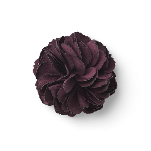 BRAMA BURGUNDY L BURNED LAPEL FLOWER