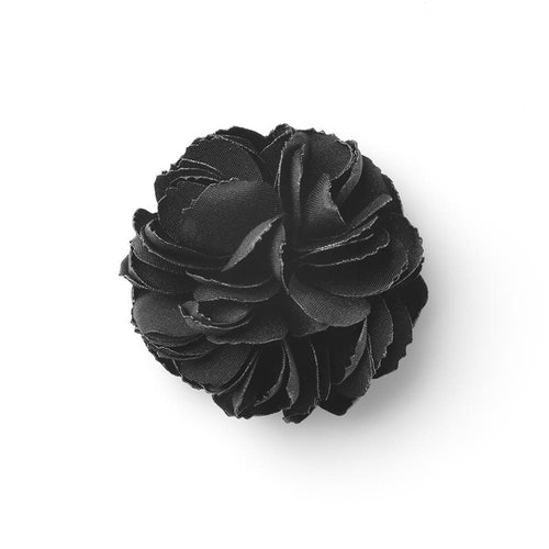 BRAMA BLACK L BURNED LAPEL FLOWER