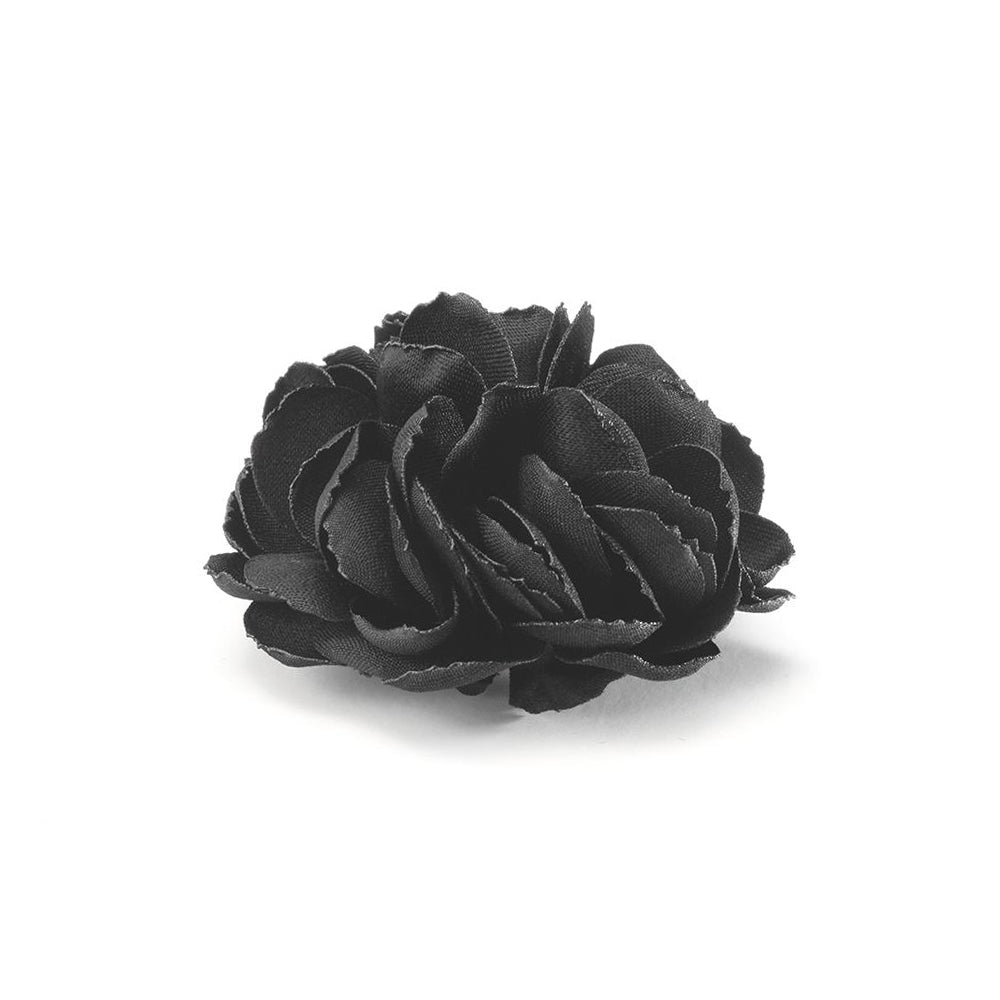 BRAMA BLACK L BURNED LAPEL FLOWER