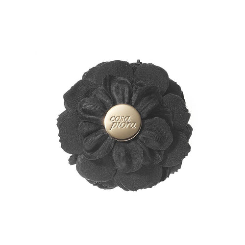 BRAMA BLACK L BURNED LAPEL FLOWER