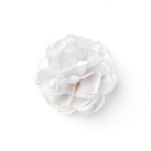 CP VIVIDO WHITE L SOLID LAPEL FLOWER