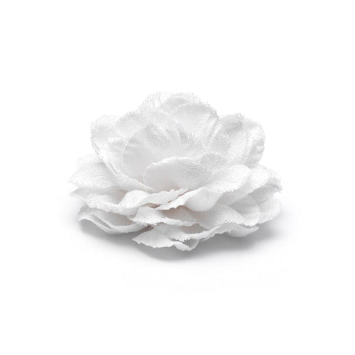 CP VIVIDO WHITE L SOLID LAPEL FLOWER