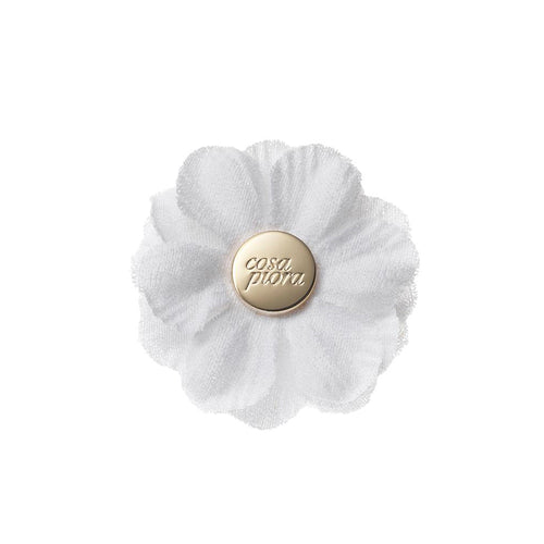 CP VIVIDO WHITE L SOLID LAPEL FLOWER