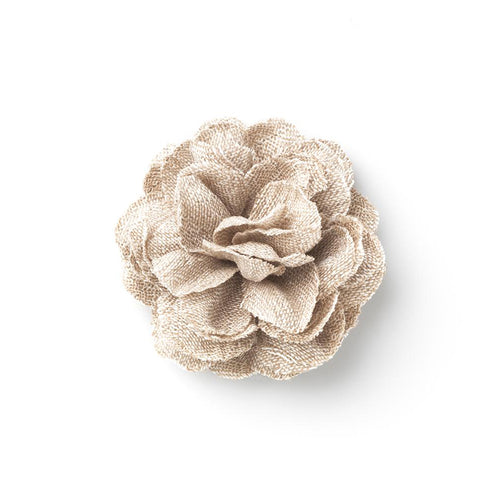 CP VIVIDO BEIGE L SOLID LAPEL FLOWER