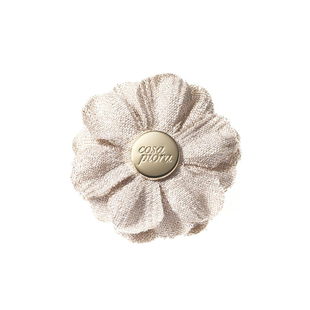 CP VIVIDO BEIGE L SOLID LAPEL FLOWER