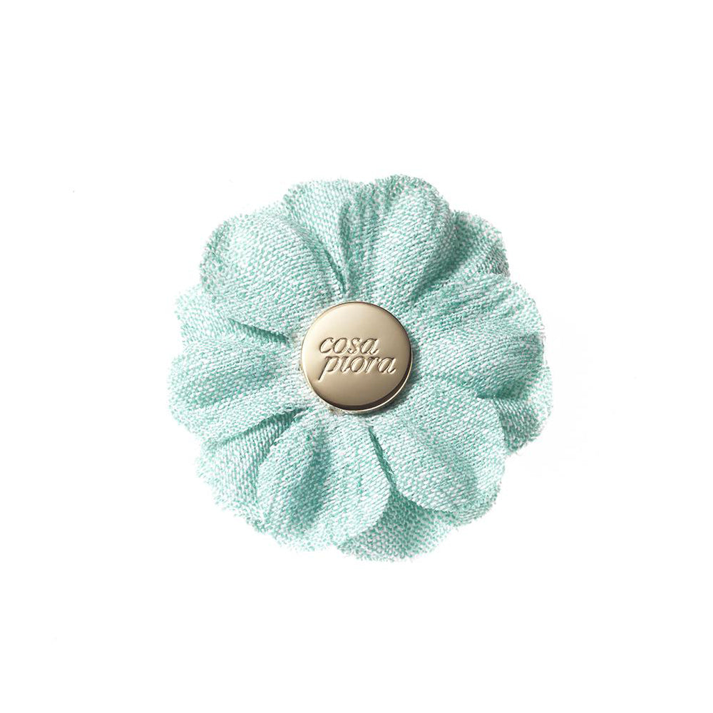 CP VIVIDO MINT GREEN L  SOLID LAPEL FLOWER