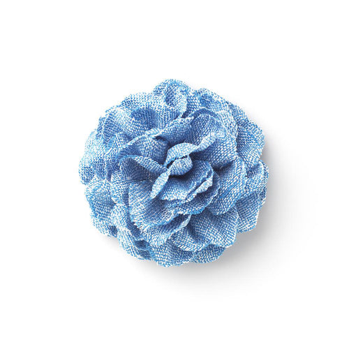 CP VIVIDO LIGHT BLUE L SOLID LAPEL FLOWER