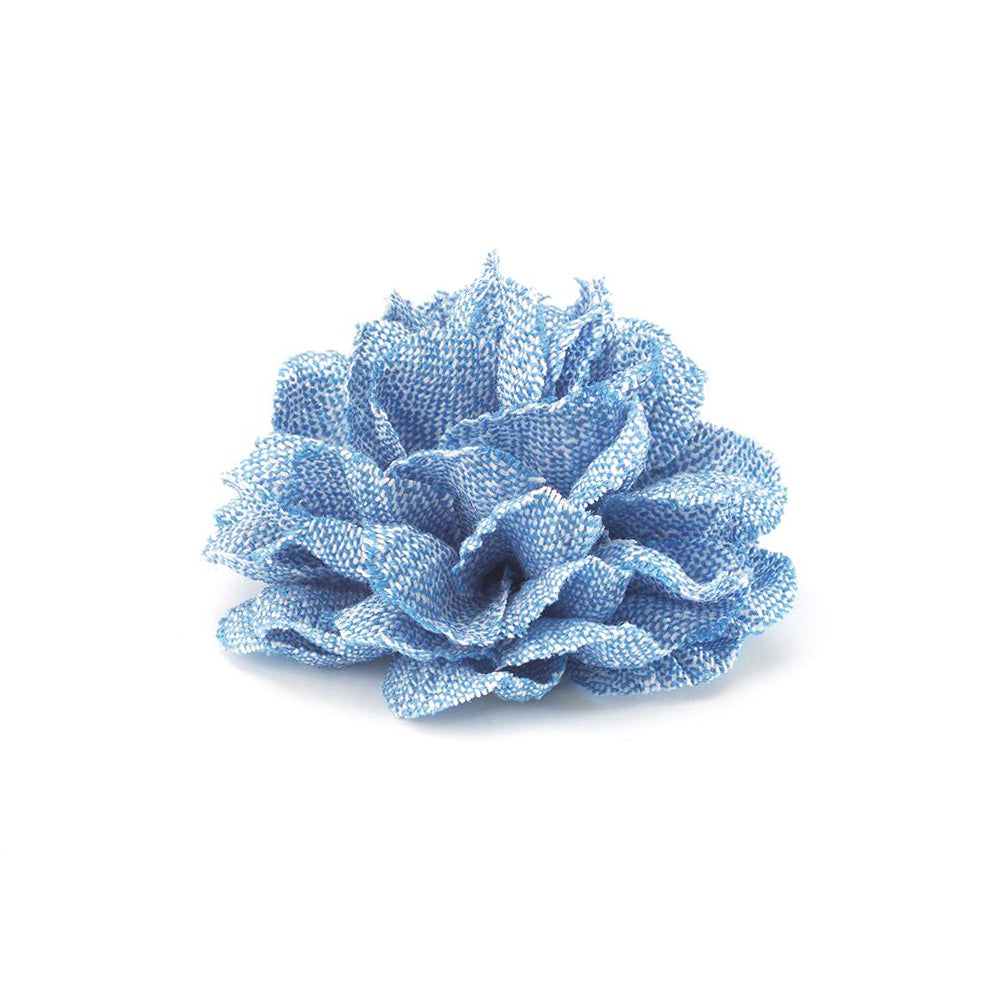 CP VIVIDO LIGHT BLUE L SOLID LAPEL FLOWER