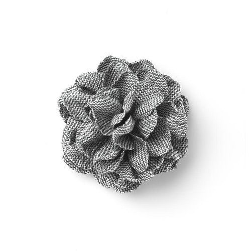 CP VIVIDO GREY L SOLID LAPEL FLOWER