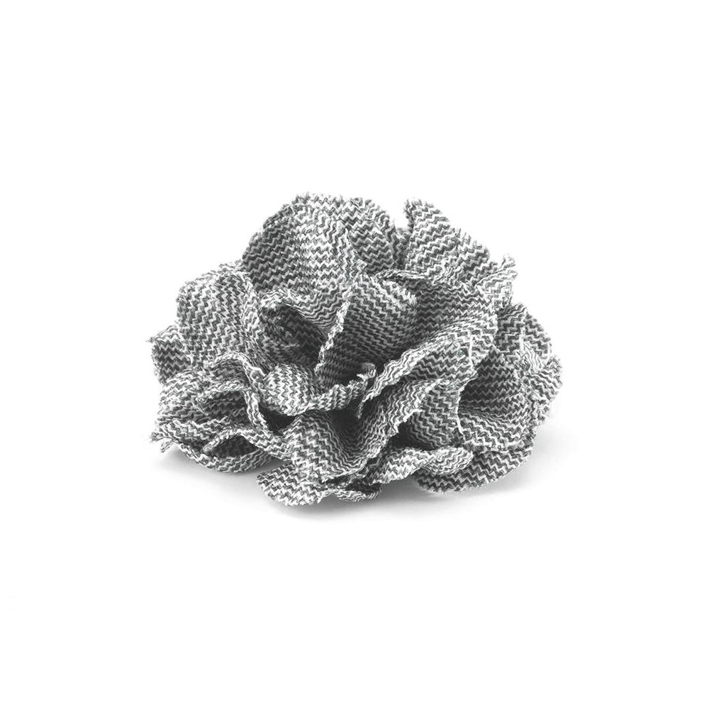 CP VIVIDO GREY L SOLID LAPEL FLOWER