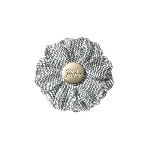 CP VIVIDO GREY L SOLID LAPEL FLOWER