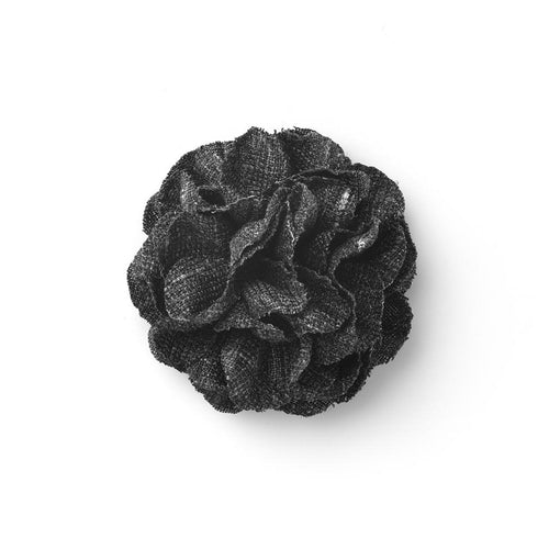 CP VIVIDO DARK GREY L SOLID LAPEL FLOWER