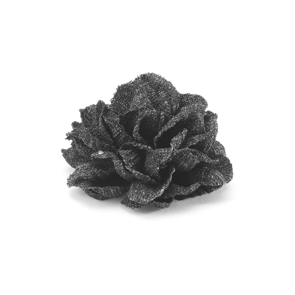 CP VIVIDO DARK GREY L SOLID LAPEL FLOWER