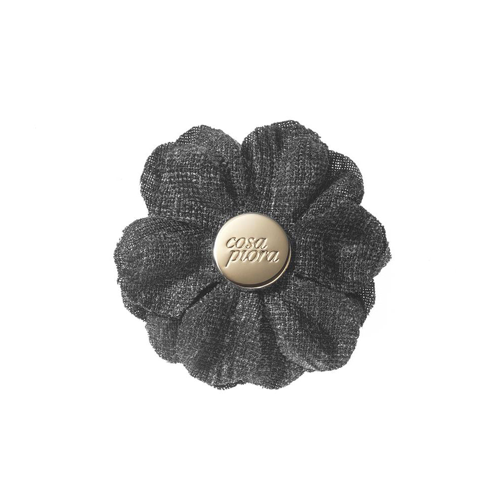 CP VIVIDO DARK GREY L SOLID LAPEL FLOWER