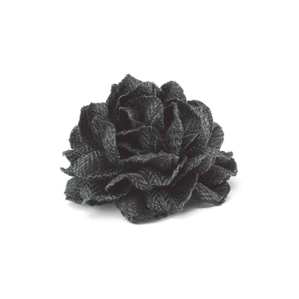 CP FAMA KHAKI L HERRINGBONE LAPEL FLOWER