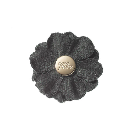 CP FAMA KHAKI L HERRINGBONE LAPEL FLOWER