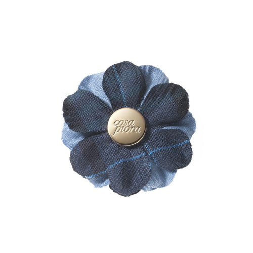 CP BRAVADO BLUE L COLOR BLOCK LAPEL FLOWER