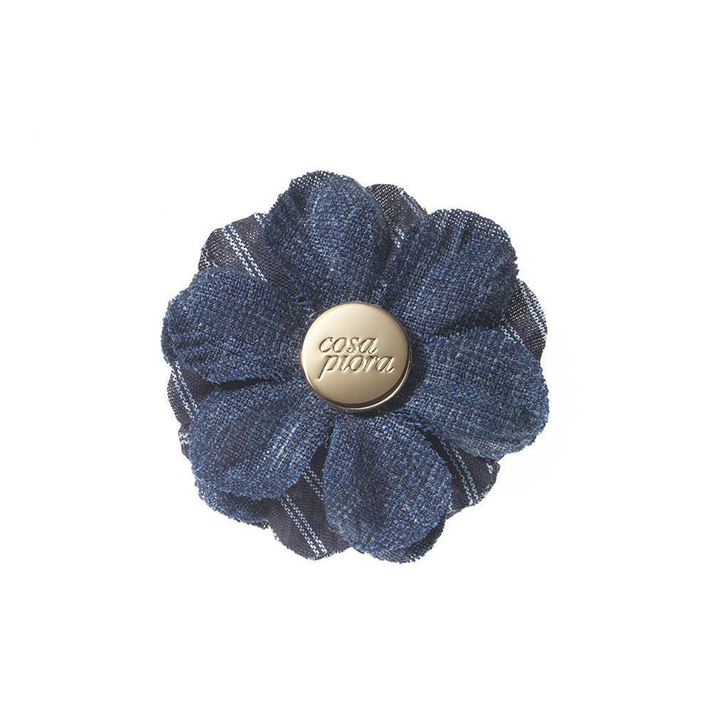 CP BRAVADO NAVY L COLOR BLOCK LAPEL FLOWER