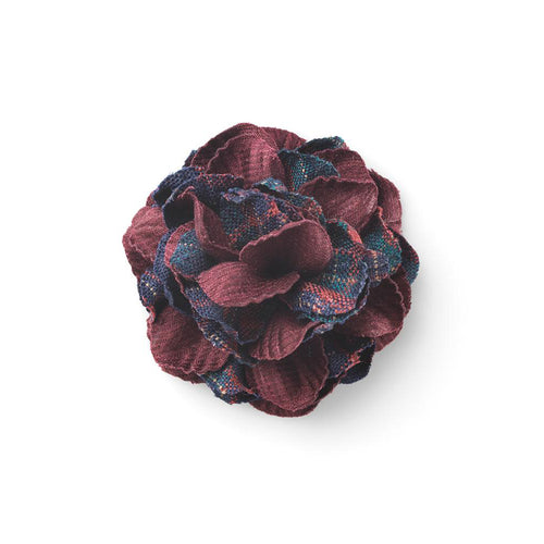 CP BRAVADO BURGUNDY L COLOR BLOCK LAPEL FLOWER