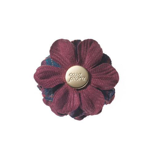 CP BRAVADO BURGUNDY L COLOR BLOCK LAPEL FLOWER