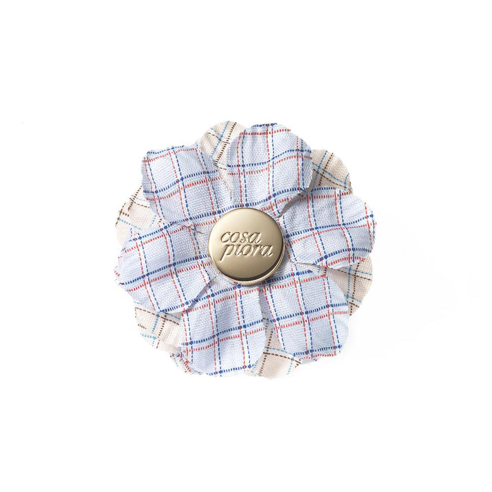 CP VIVIDO LIGHT BLUE L COLOR BLOCK LAPEL FLOWER