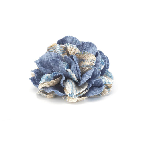 CP VIVIDO BLUE L COLOR BLOCK LAPEL FLOWER