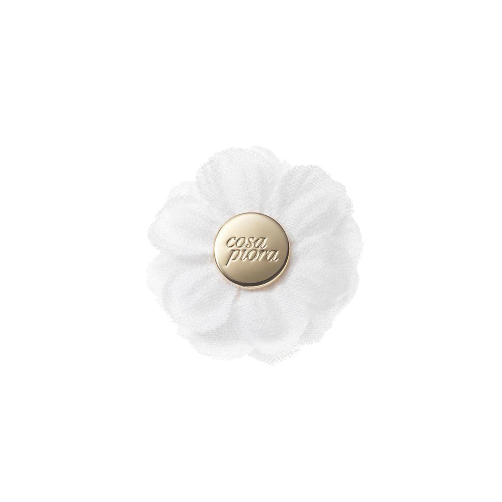 CP VIVIDO WHITE M SOLID LAPEL FLOWER