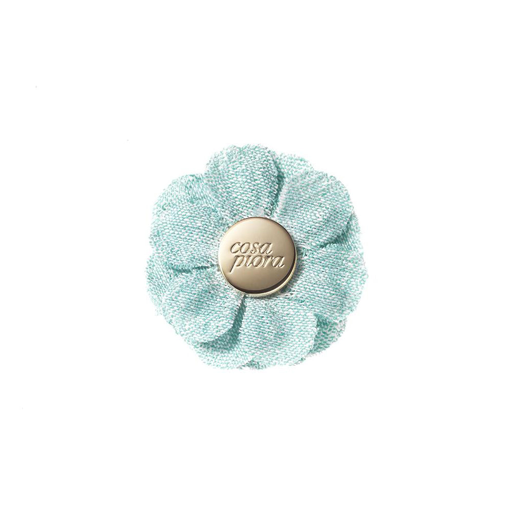 CP VIVIDO MINT GREEN M SOLID LAPEL FLOWER