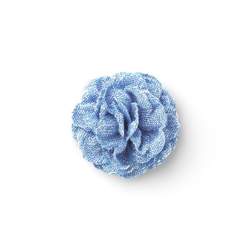 CP VIVIDO LIGHT BLUE M SOLID LAPEL FLOWER