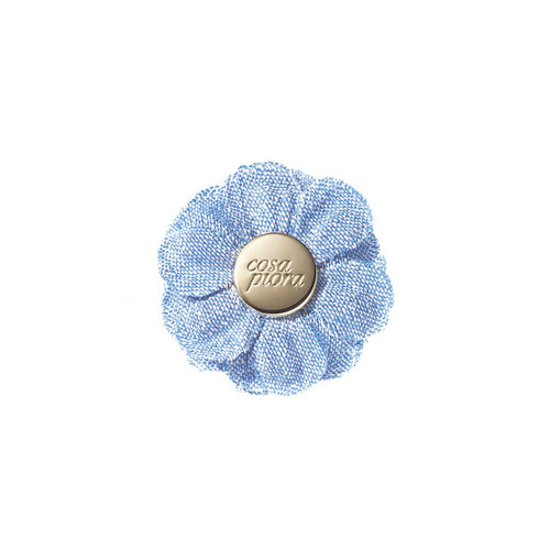 CP VIVIDO LIGHT BLUE M SOLID LAPEL FLOWER