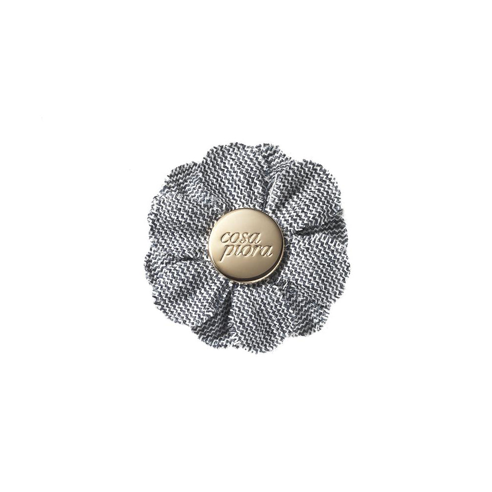 CP VIVIDO GREY M SOLID LAPEL FLOWER