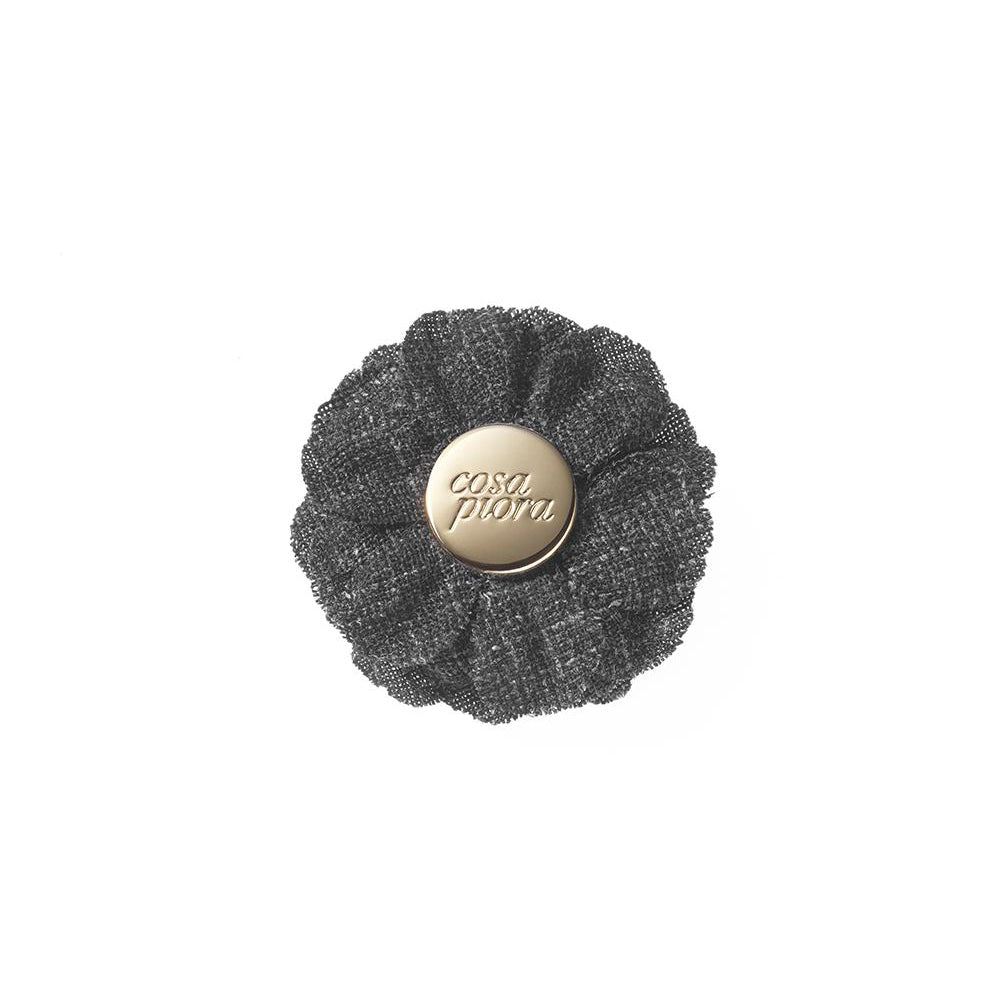 CP VIVIDO DARK GREY M SOLID LAPEL FLOWER