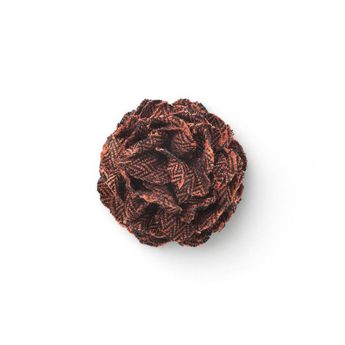 CP FAMA ORANGE M HERRINGBONE LAPEL FLOWER