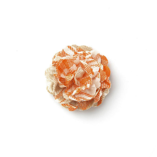 CP VIVIDO ORANGE M CHECK LAPEL FLOWER