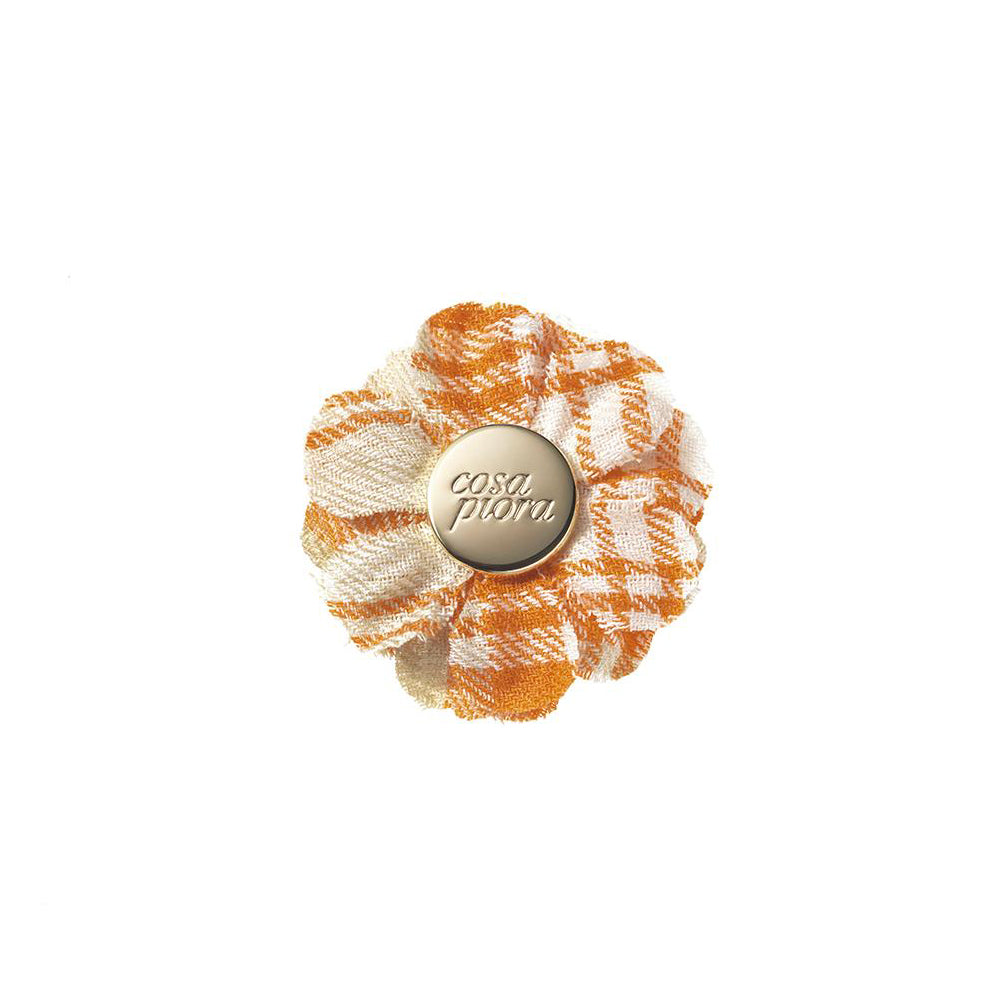 CP VIVIDO ORANGE M CHECK LAPEL FLOWER