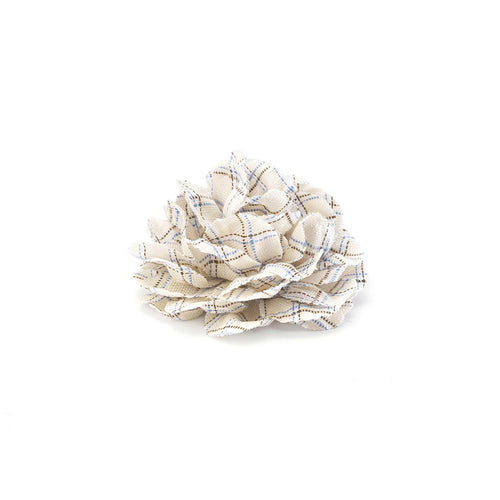 CP VIVIDO BEIGE M CHECK LAPEL FLOWER