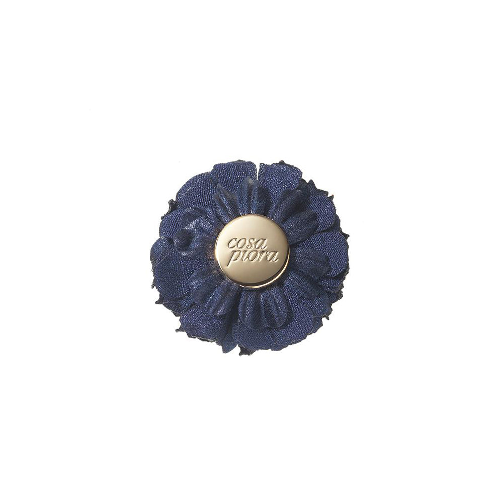 BRAMA NAVY S BURNED LAPEL FLOWER