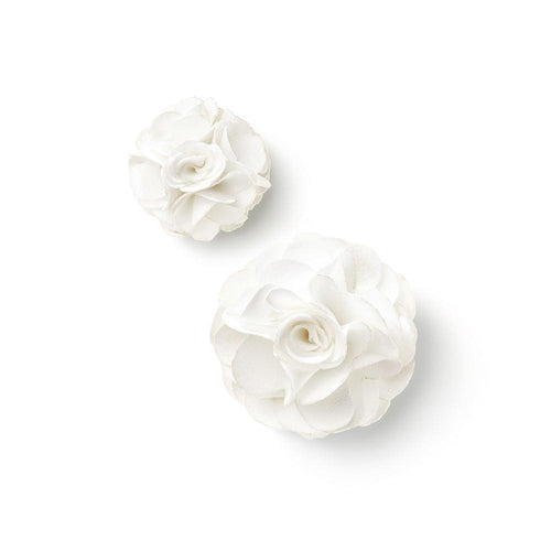 COMPAGNIA WHITE DUPLE LAPEL FLOWER