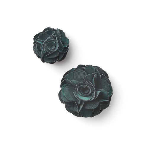 COMPAGNIA DARK GREEN DUPLE LAPEL FLOWER