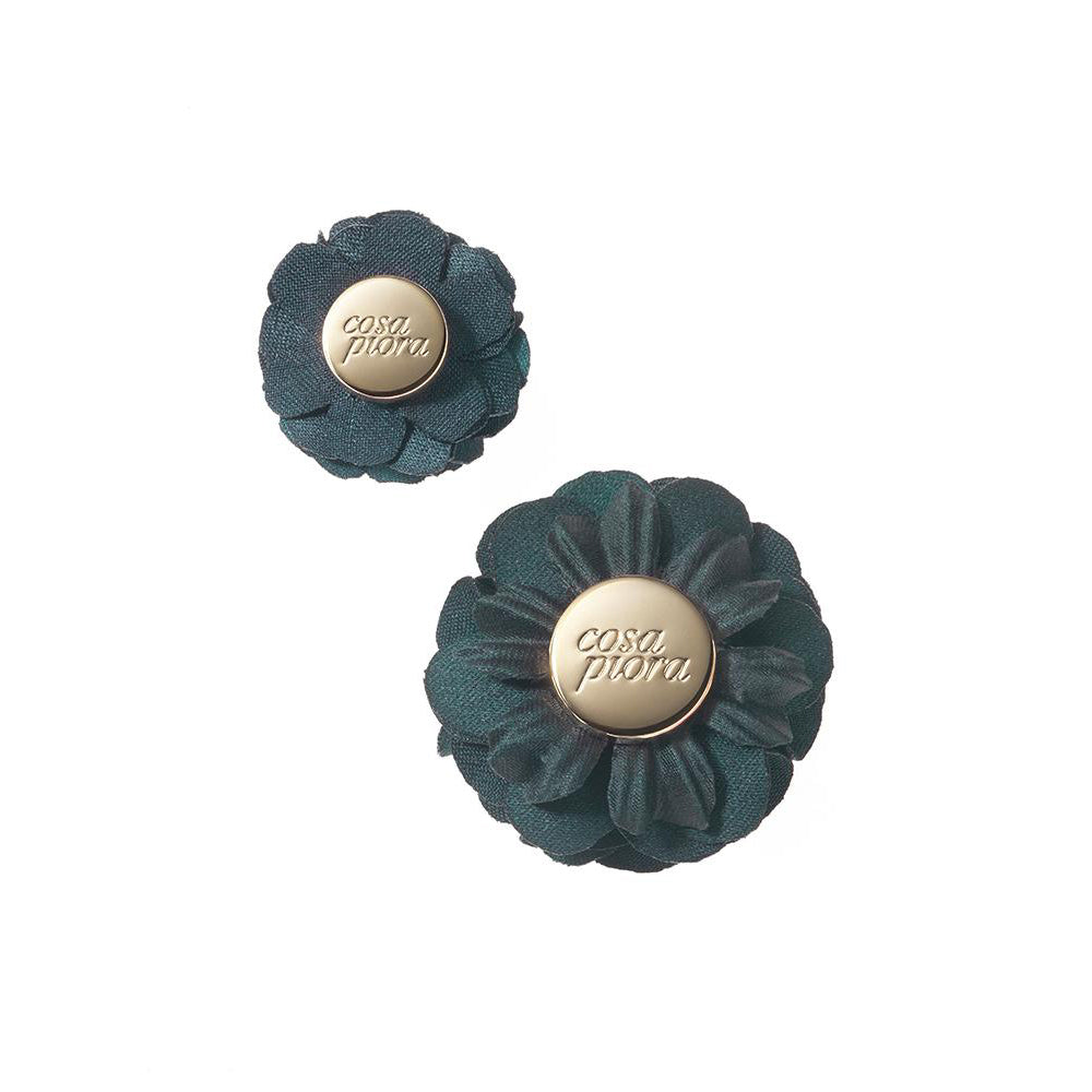 COMPAGNIA DARK GREEN DUPLE LAPEL FLOWER