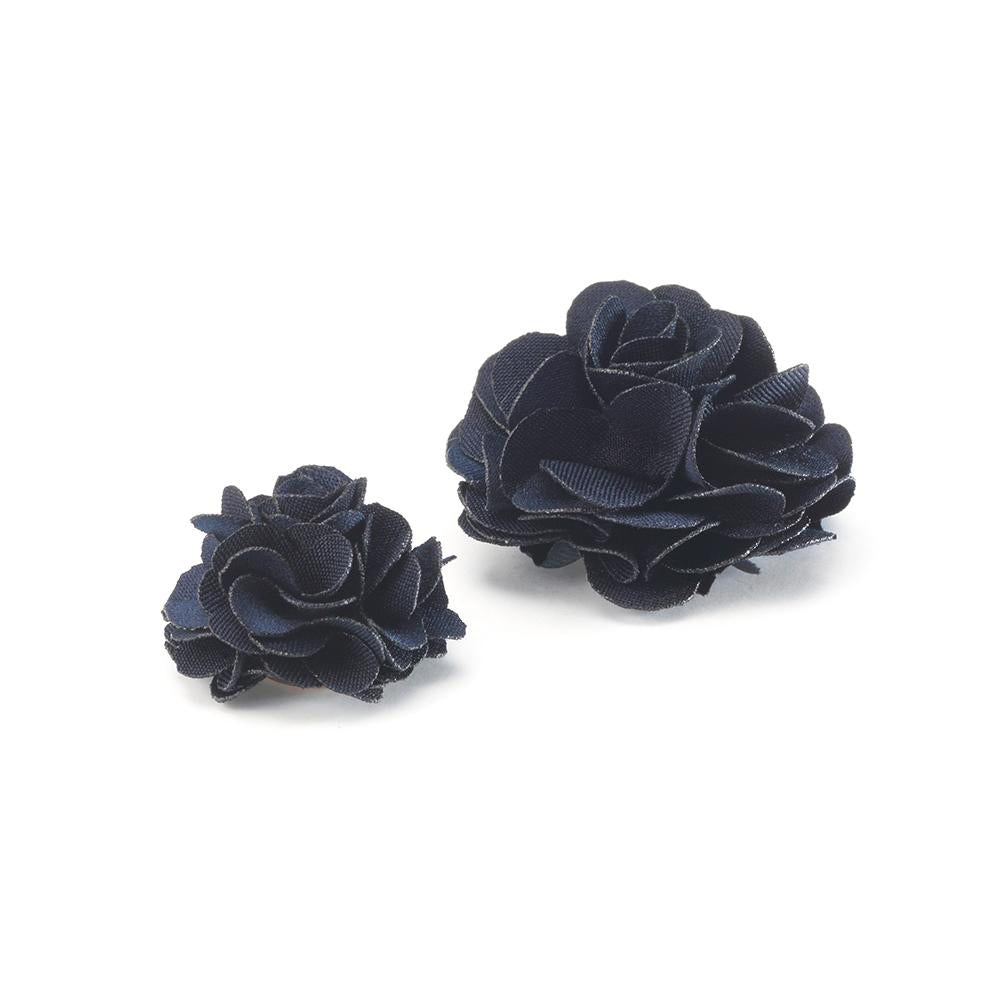 COMPAGNIA NAVY DUPLE LAPEL FLOWER