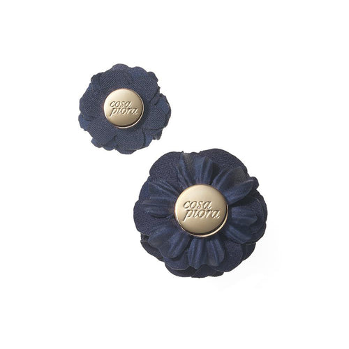 COMPAGNIA NAVY DUPLE LAPEL FLOWER