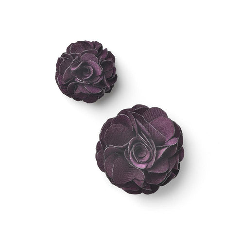 COMPAGNIA PURPLE DUPLE LAPEL FLOWER